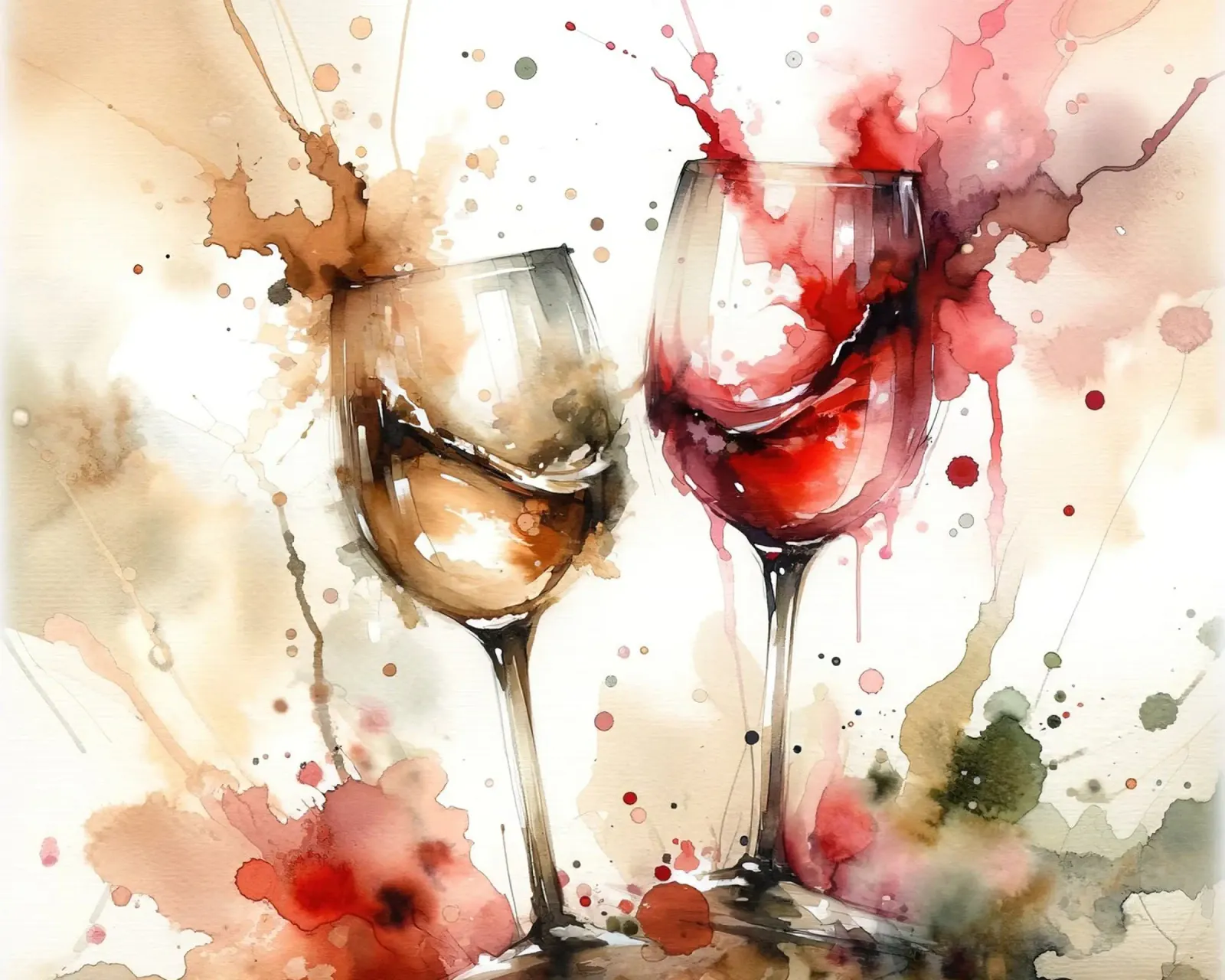 A Toast in Abstract Watercolor Elegance alu-dibond by Chromatic Fusion Studio