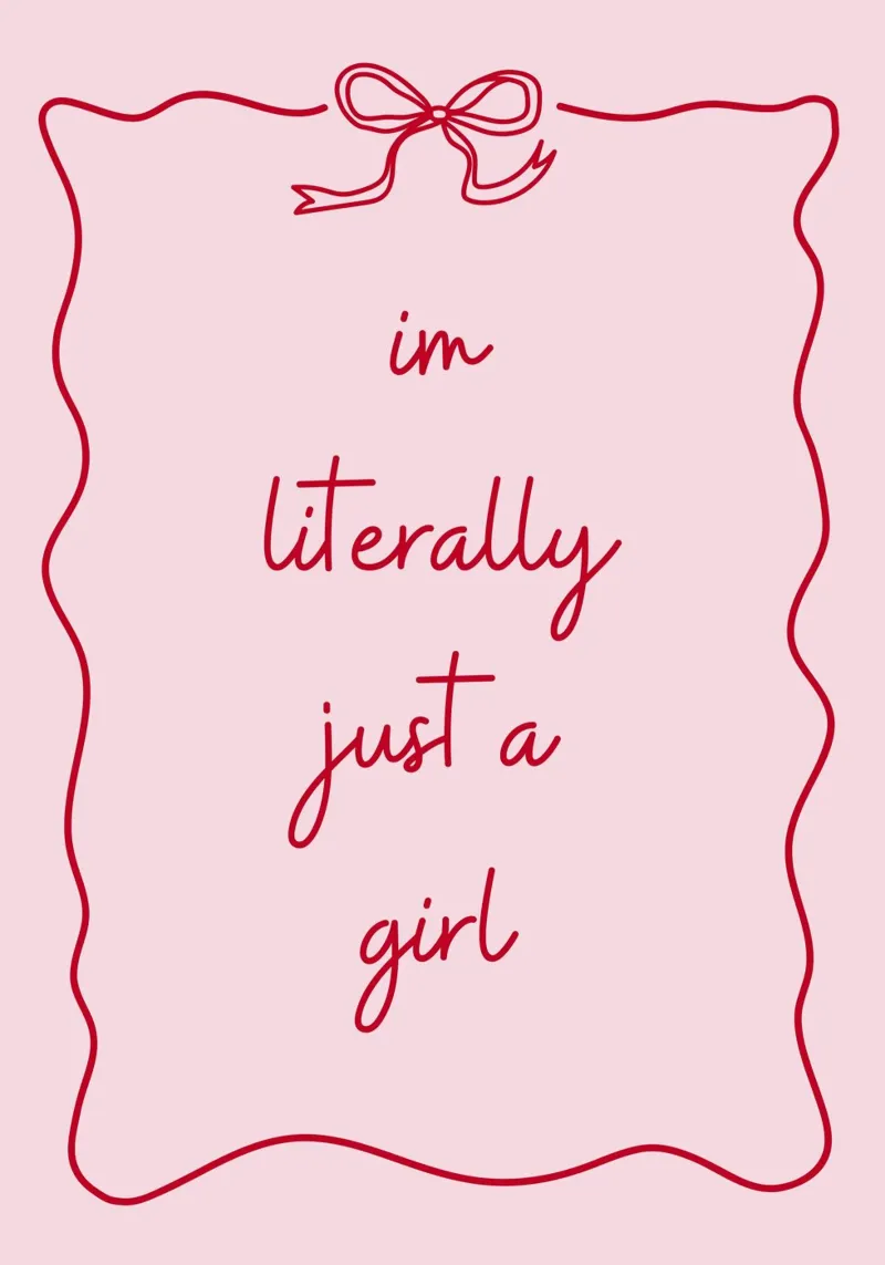 Citation de I am Just a Girl Typographie, Couqette plexiglas de pdigitalprints