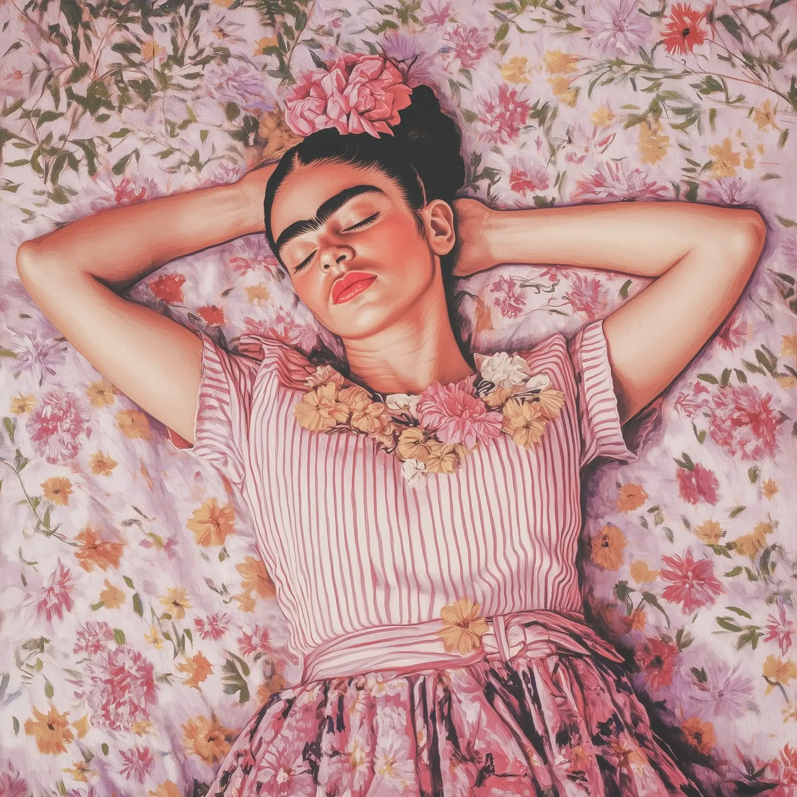 Frida's romantic dreams poster with plastic frame by Carinaprint
