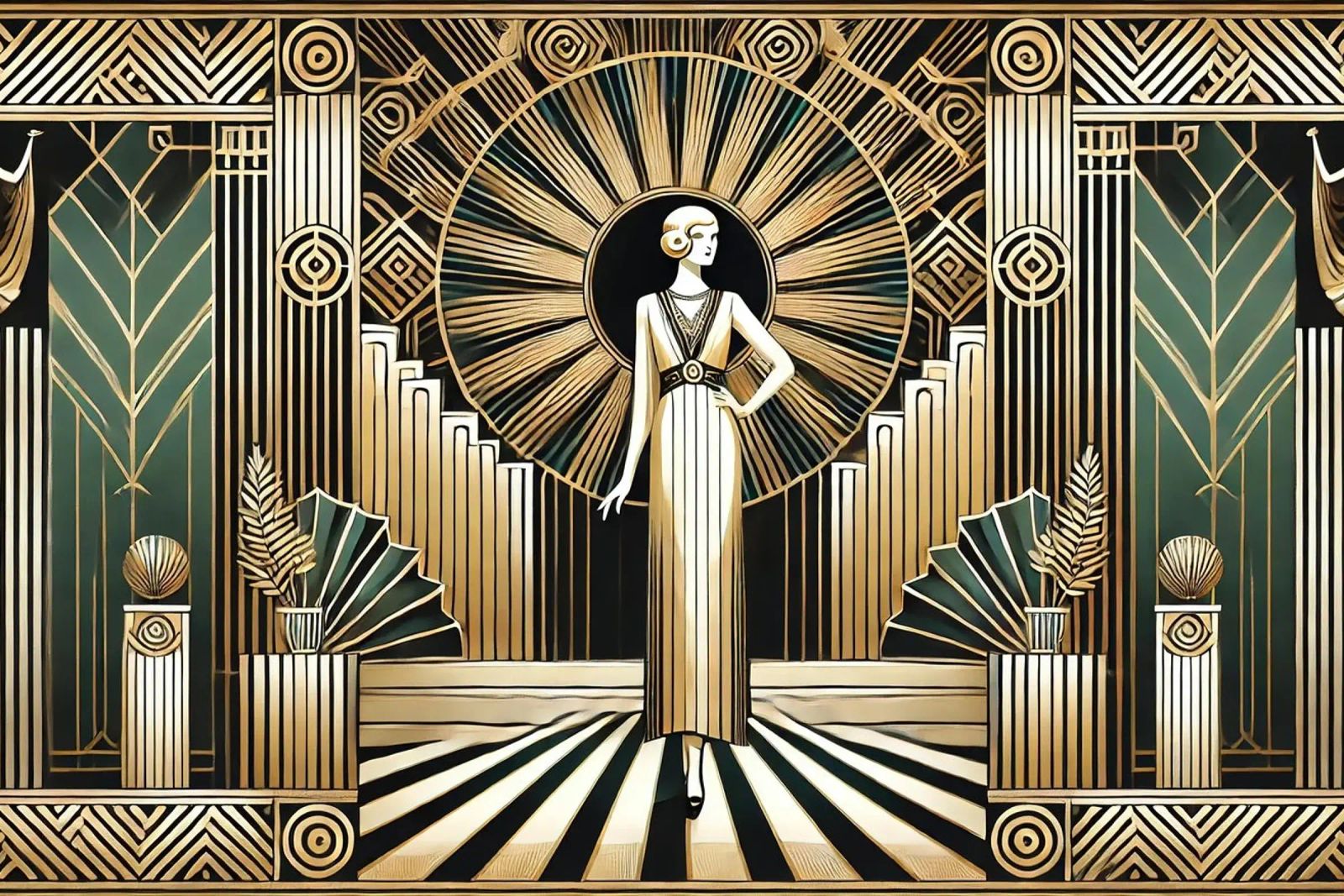 Golden Twenties Flair in Art Deco poster by Chromatic Fusion Studio