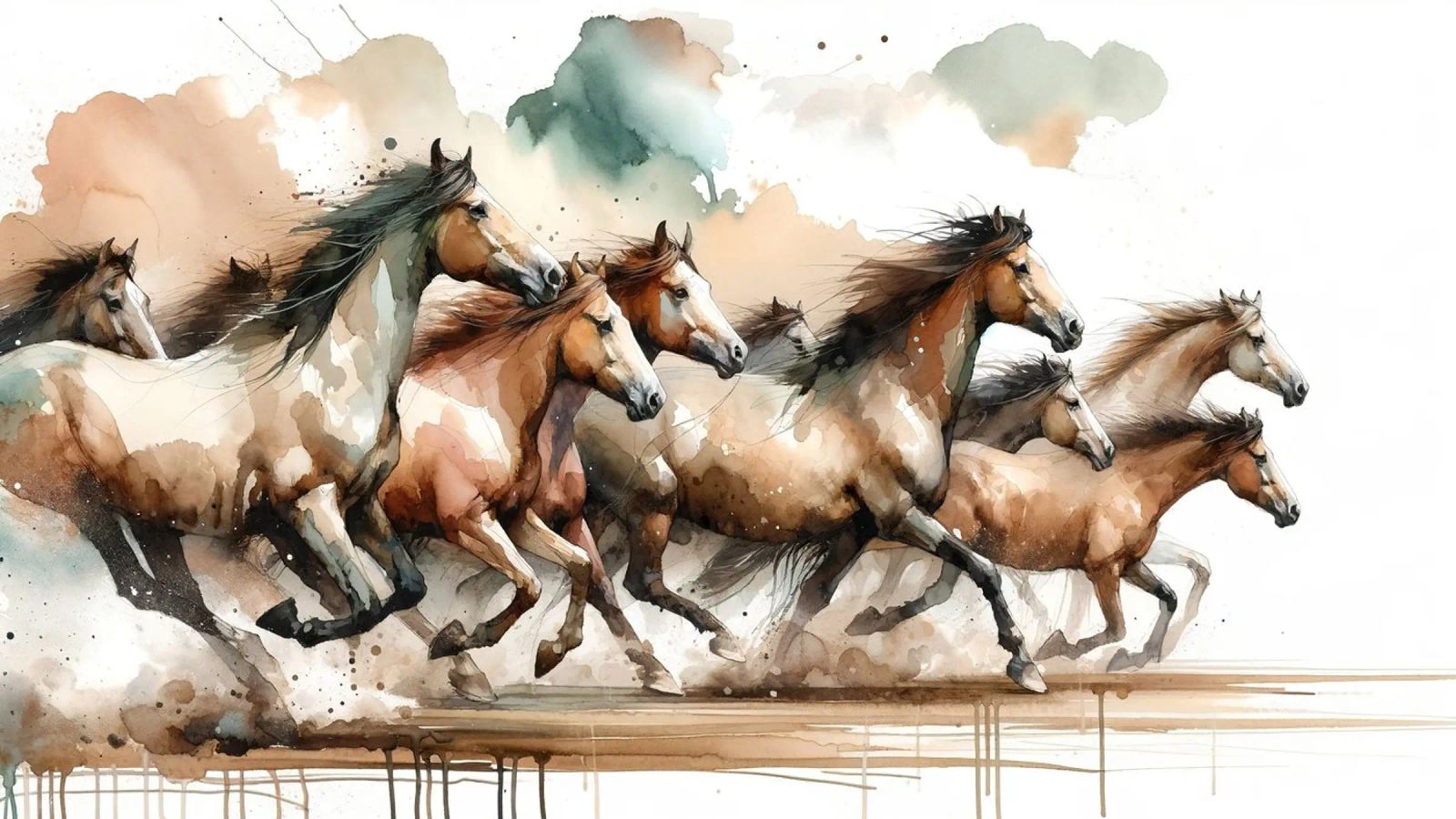 Horses Galloping poster by Chromatic Fusion Studio