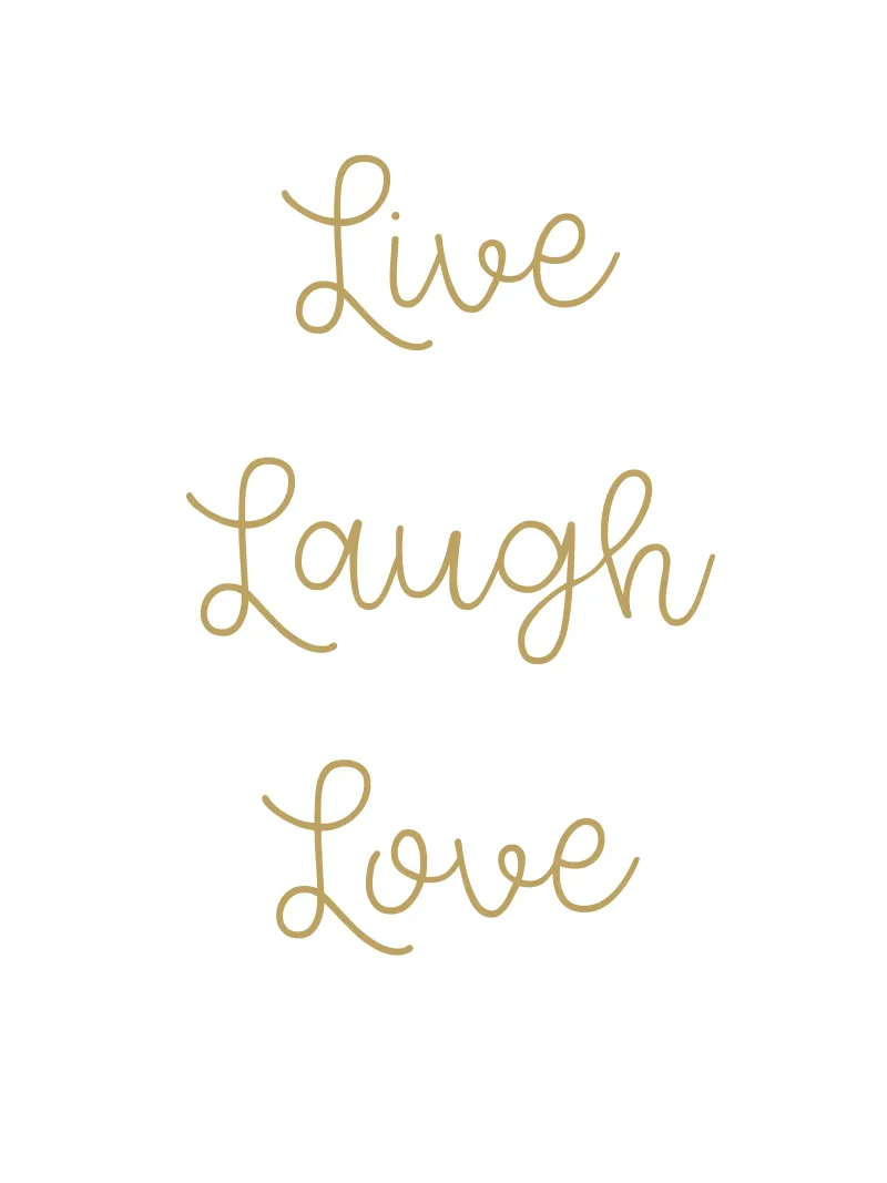 Live Laugh Love poster with wooden frame by apoloprints