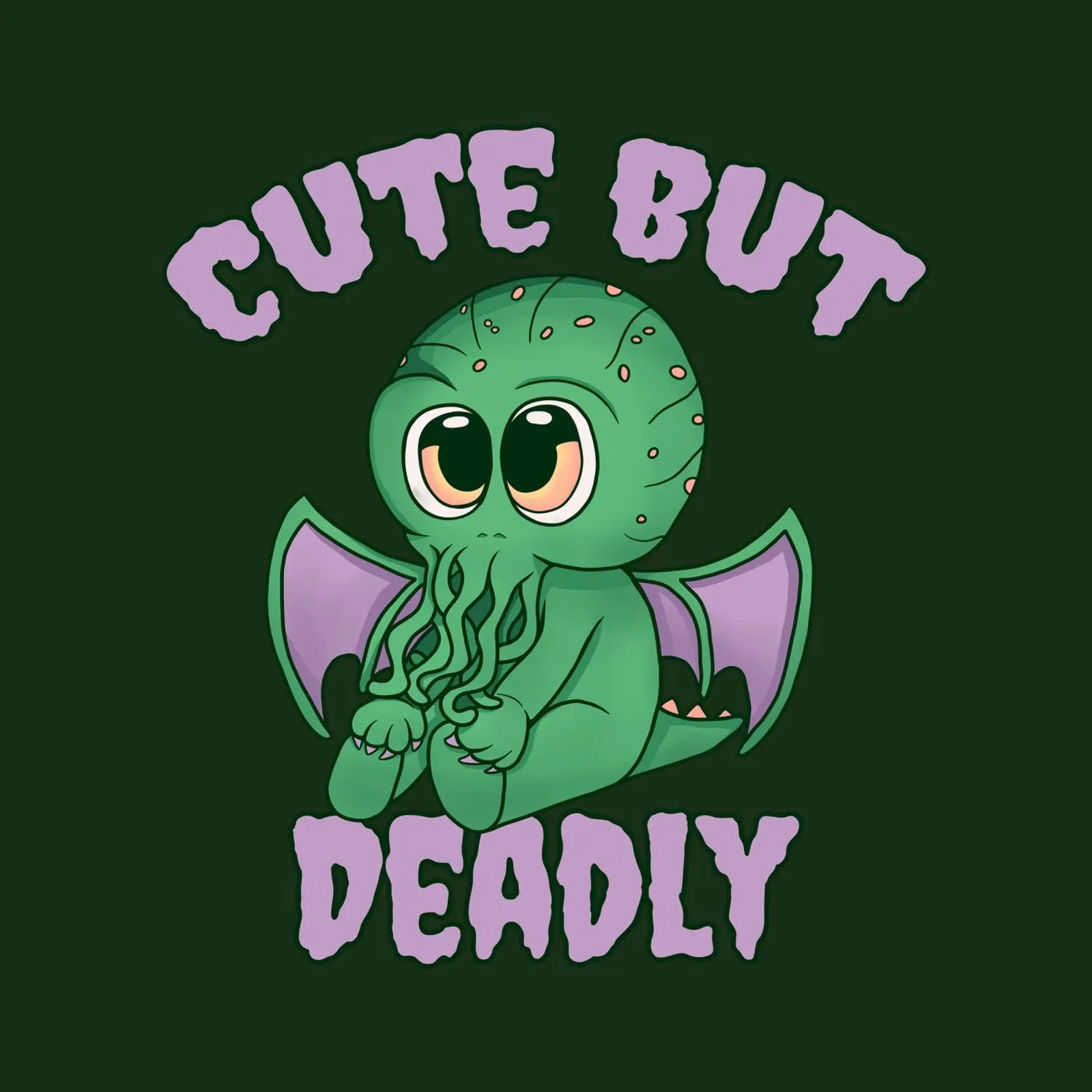Cute But Deadly - Cthulhu poster with aluminum frame by Loobs