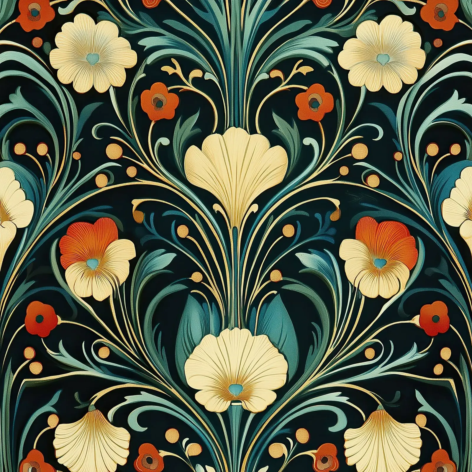 Art Nouveau - Strutture opulente pellicola backlit da Artful Bloom