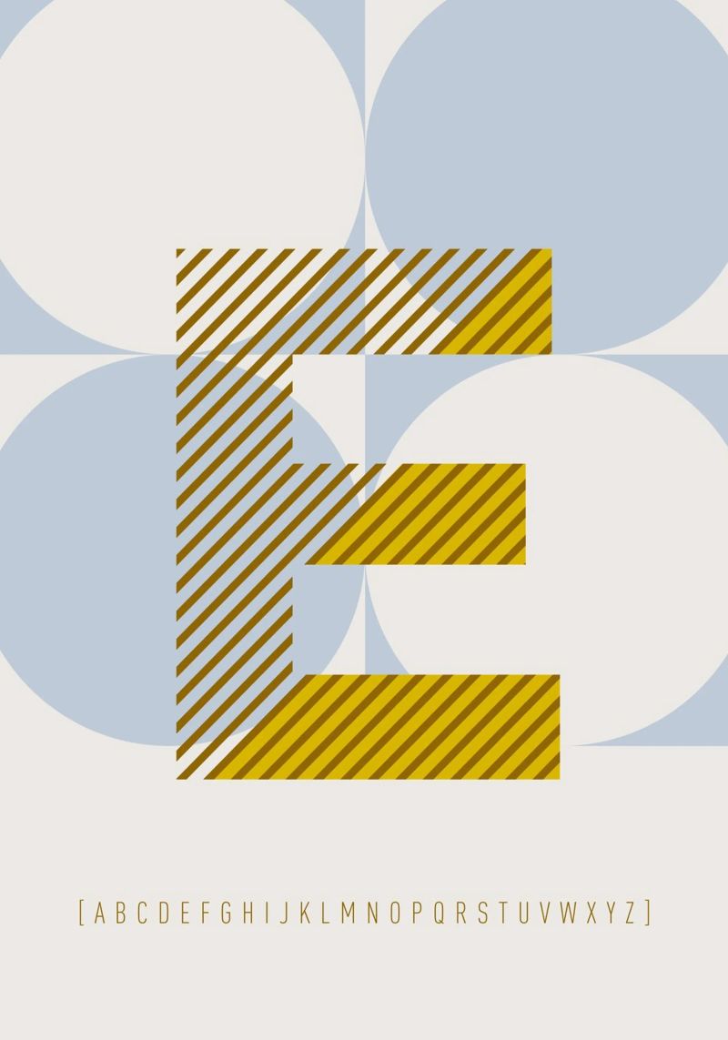 E Typeface Alphabet plexiglass da lazydaypaper
