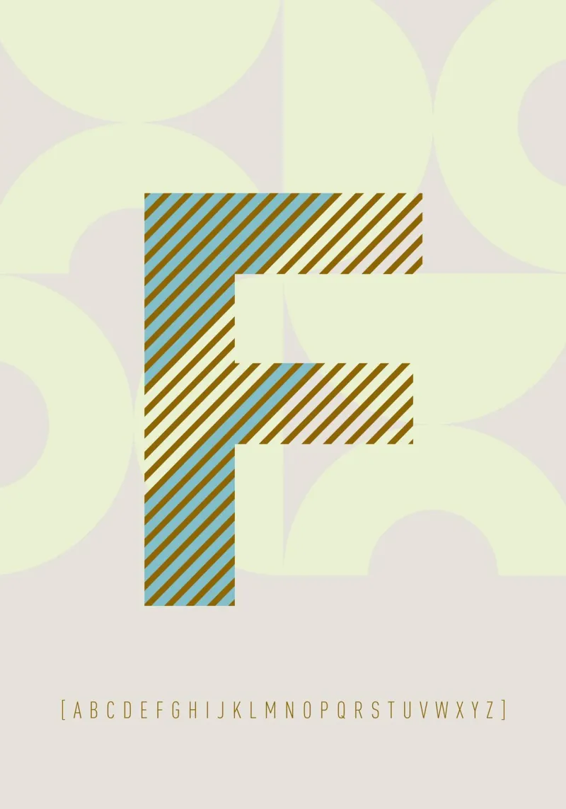 F Typeface Alphabet plexiglass da lazydaypaper
