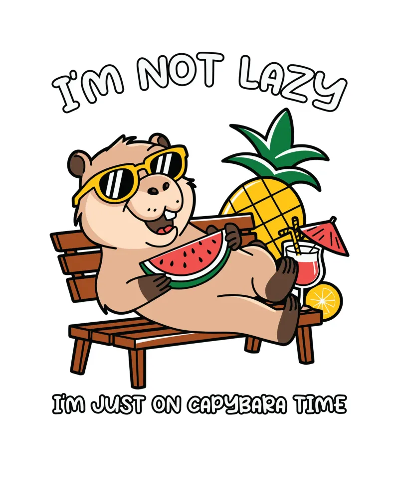 I'M NOT LAZY. I'M JUST ON CAPYBARA TIME panneau forex de edsonramosart