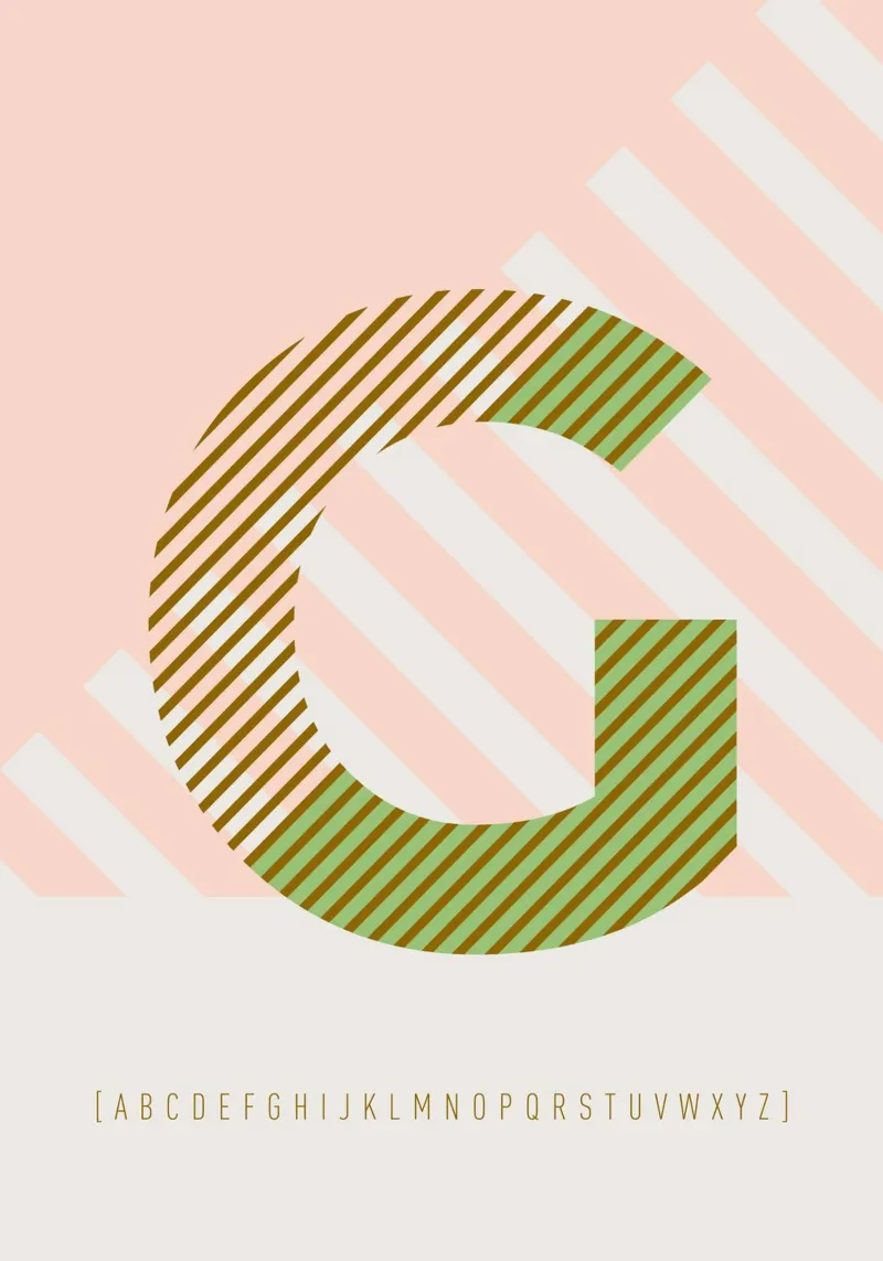 G Typeface Alphabet plexiglass da lazydaypaper