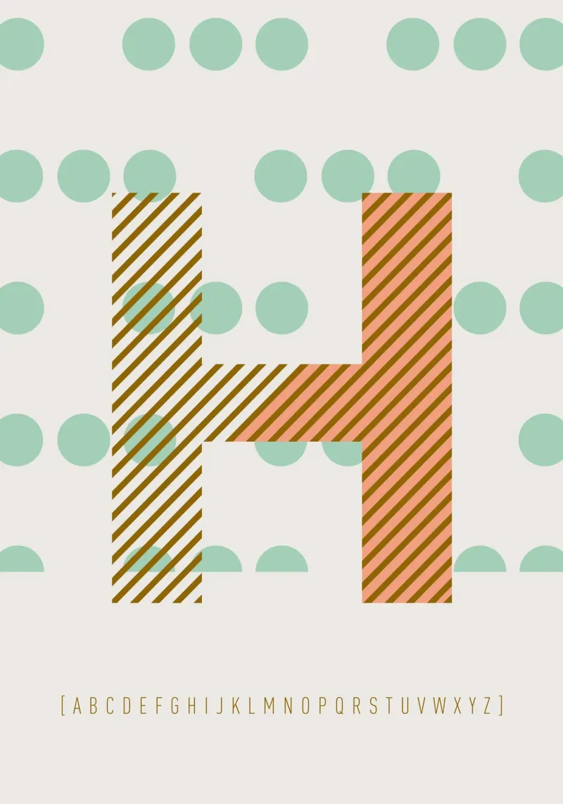 H Typeface Alphabet plexiglass da lazydaypaper