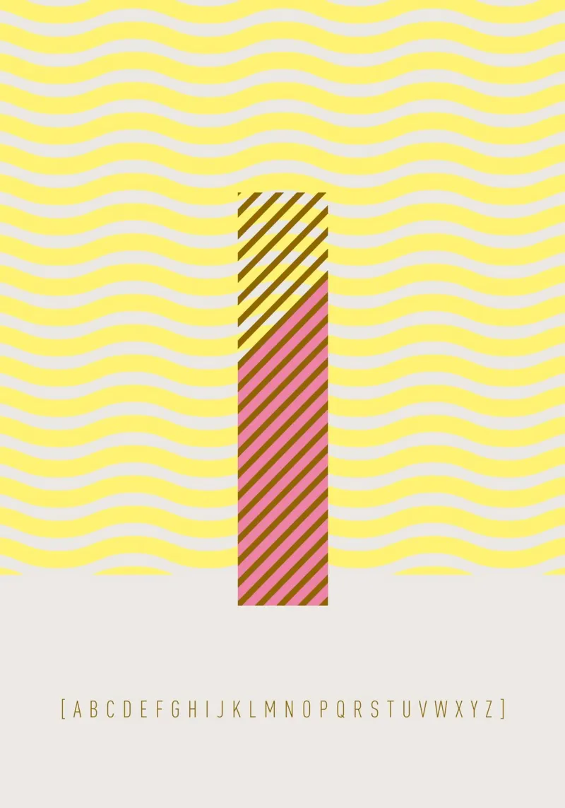 I Typeface Alphabet alluminio dibond da lazydaypaper
