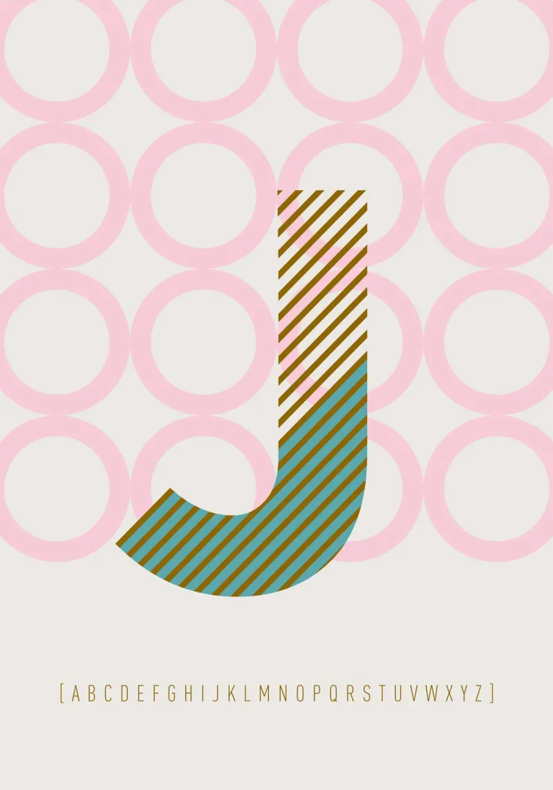 J Typeface Alphabet poster da lazydaypaper