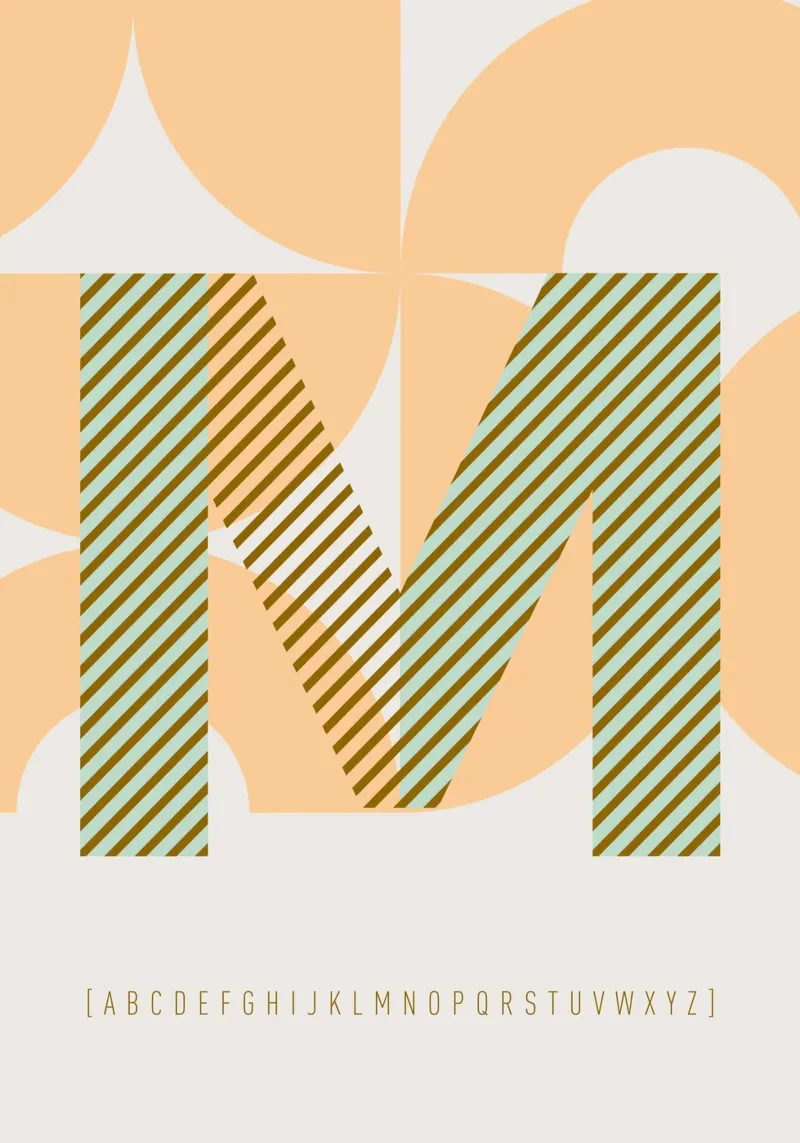 M Typeface Alphabet plexiglass da lazydaypaper