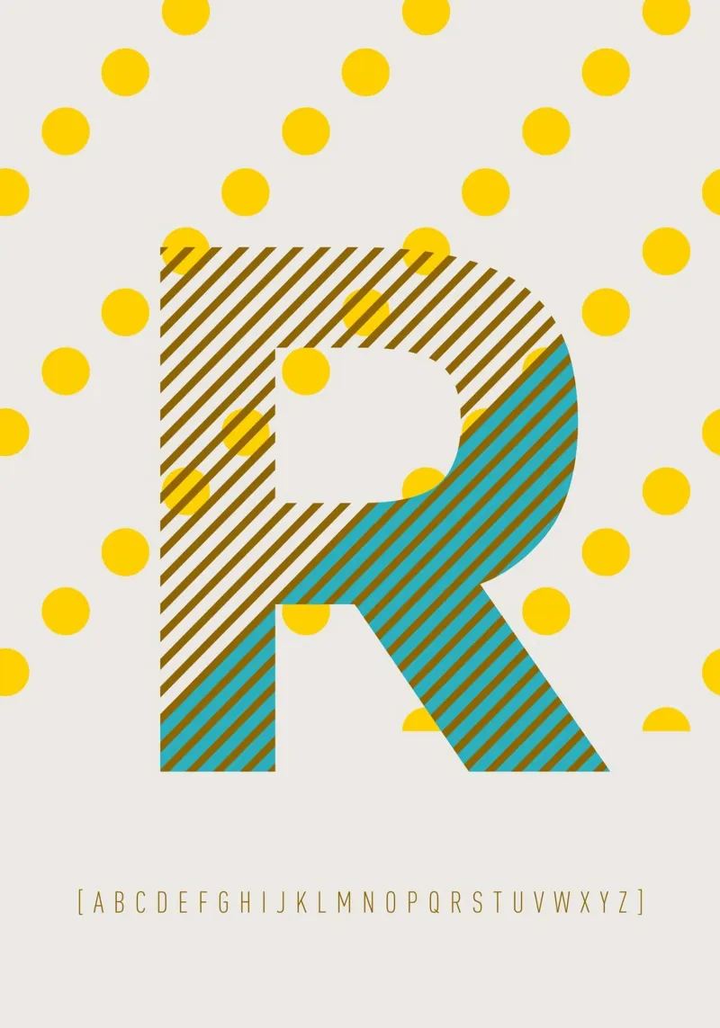 R Typeface Alphabet poster da lazydaypaper