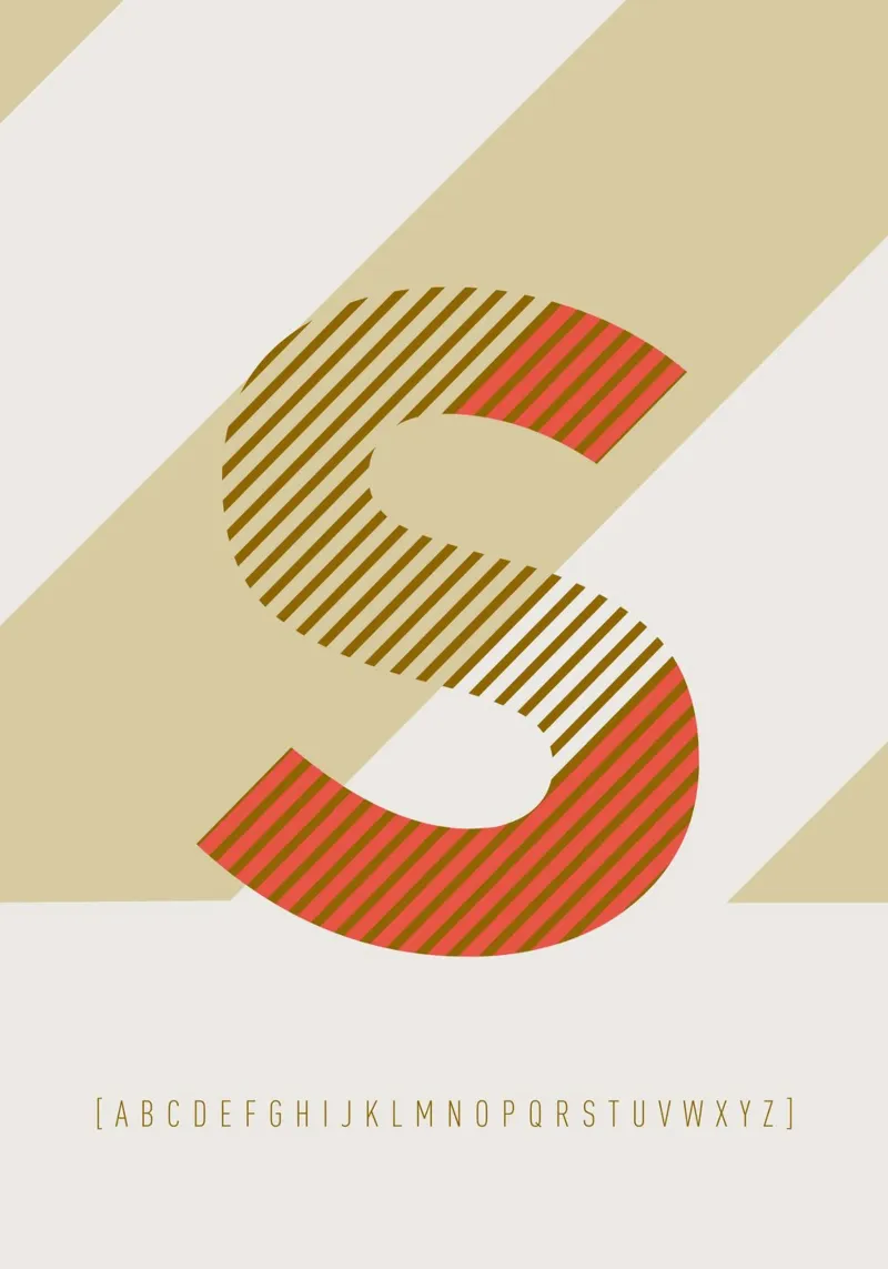 S Typeface Alphabet plexiglass da lazydaypaper
