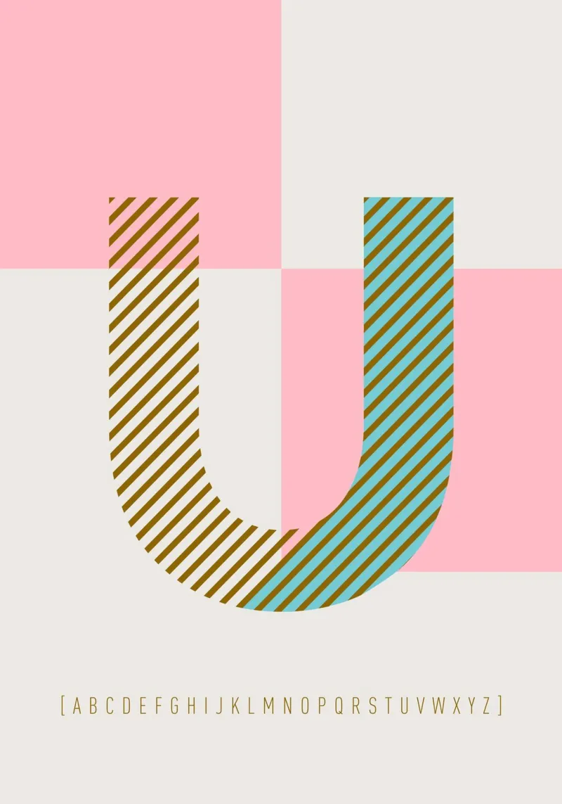 U Typeface Alphabet plexiglass da lazydaypaper