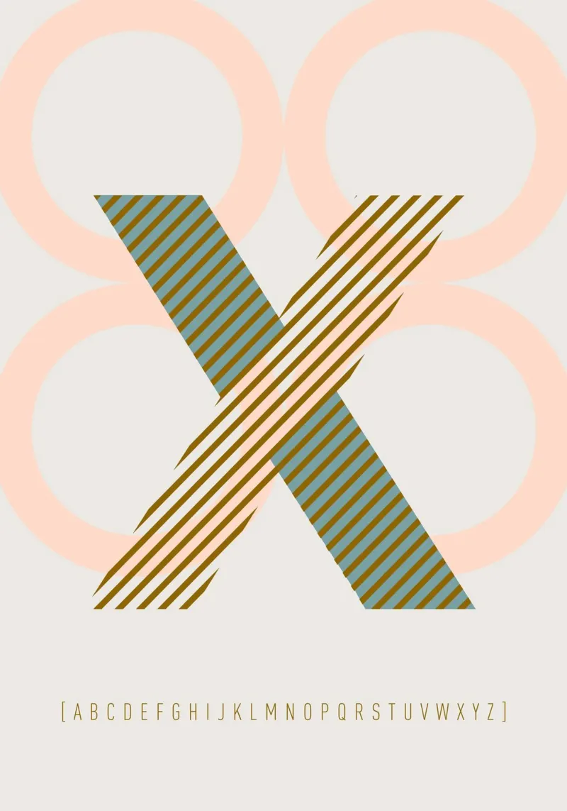 X Typeface Alphabet poster da lazydaypaper