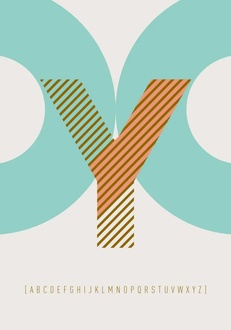 Y Typeface Alphabet plexiglass da lazydaypaper