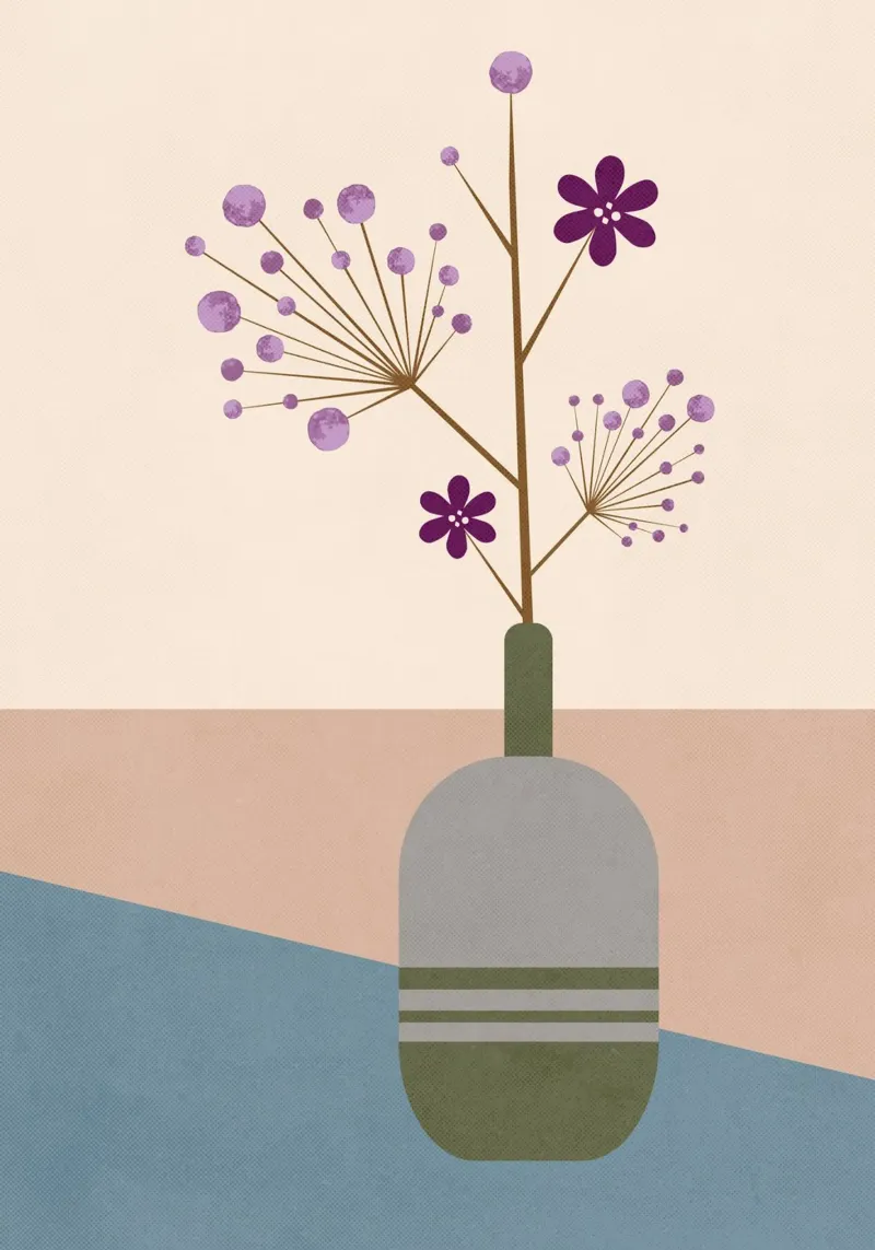 LILA FLOWER Alu-Dibond von lazydaypaper