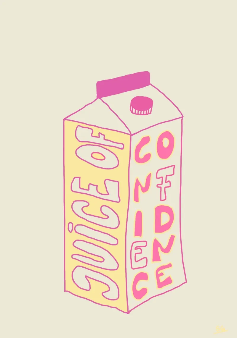 juice of confidence poster with aluminum frame by STOLZE GRAFIK