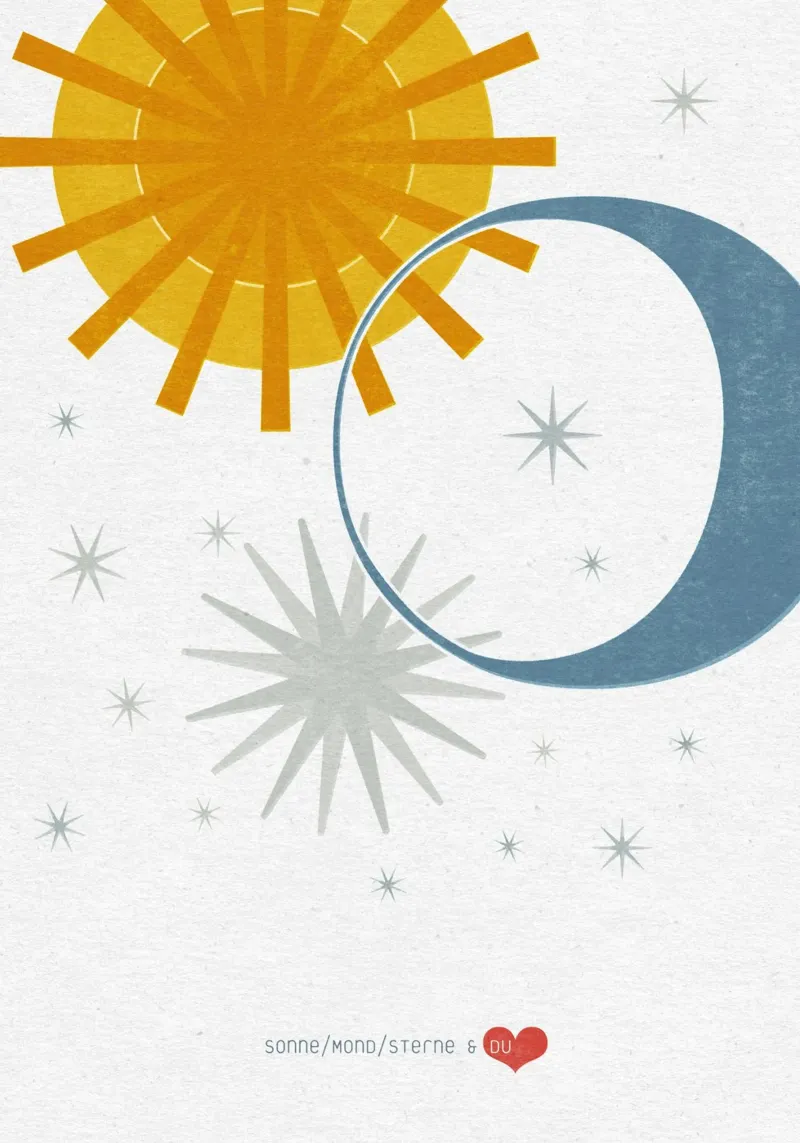 Sonne, Mind & Sterne poster with wooden frame by lazydaypaper