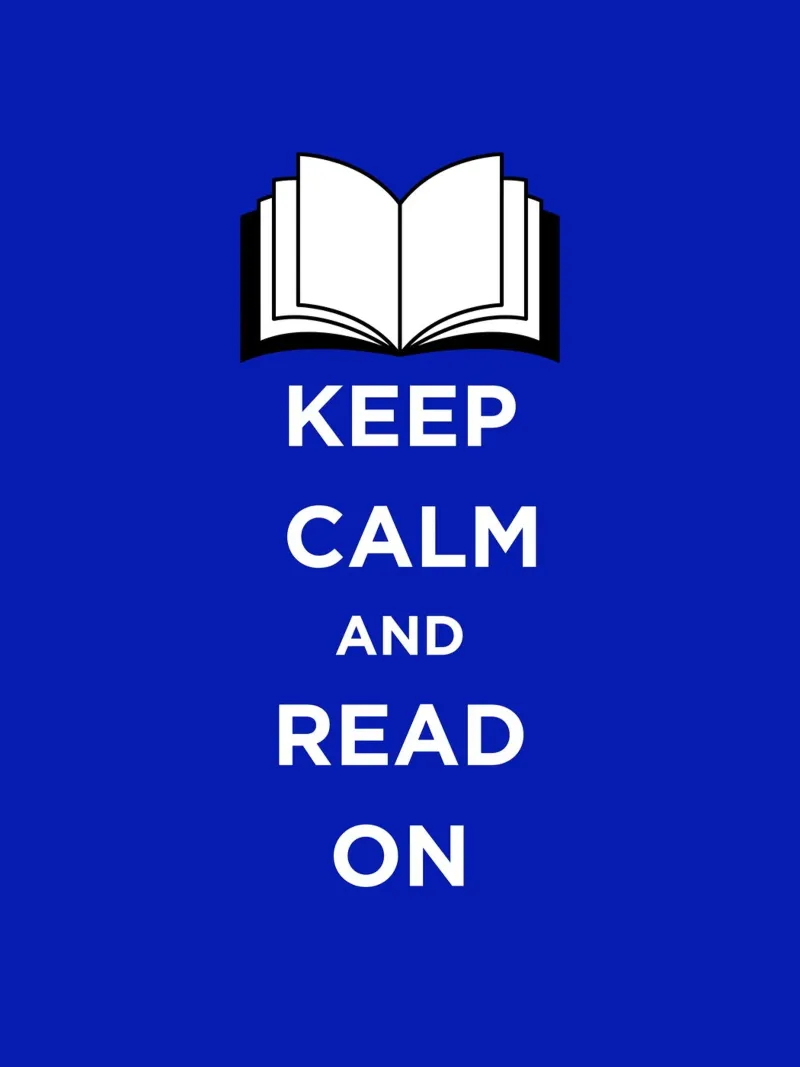 Keep Calm and Read On - Blue Background pellicola backlit da FABOArt