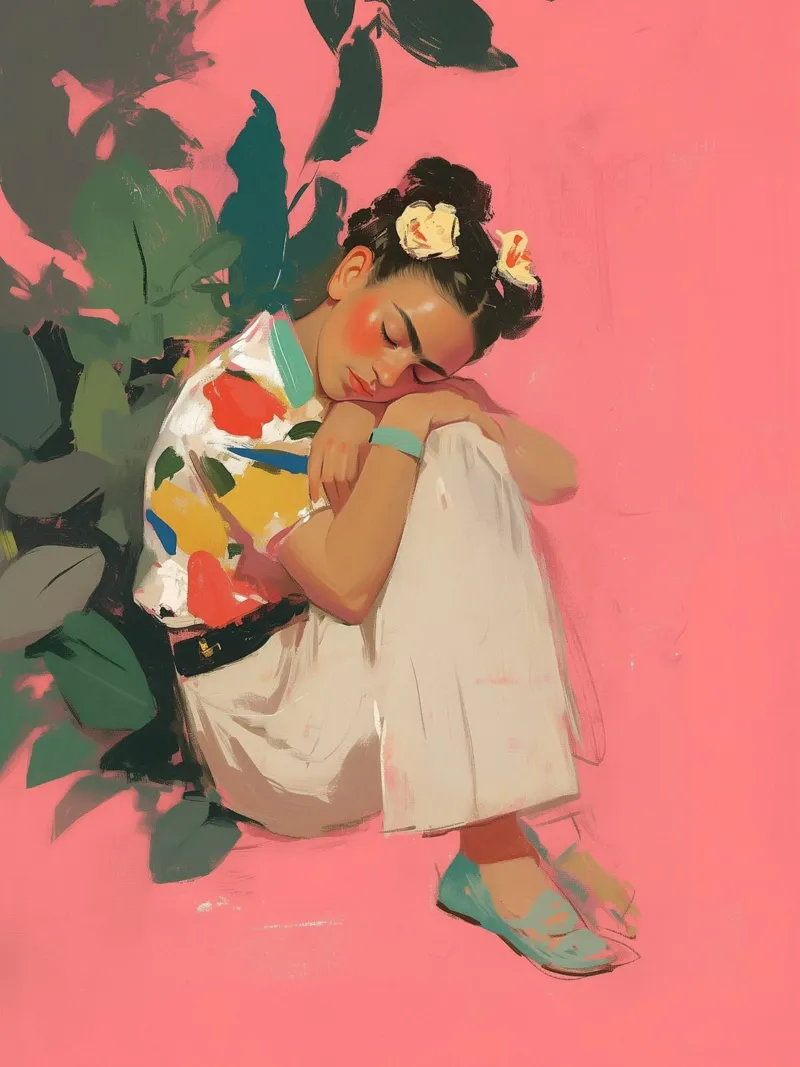Sweet dreams Frida poster with wooden frame by Carinaprint
