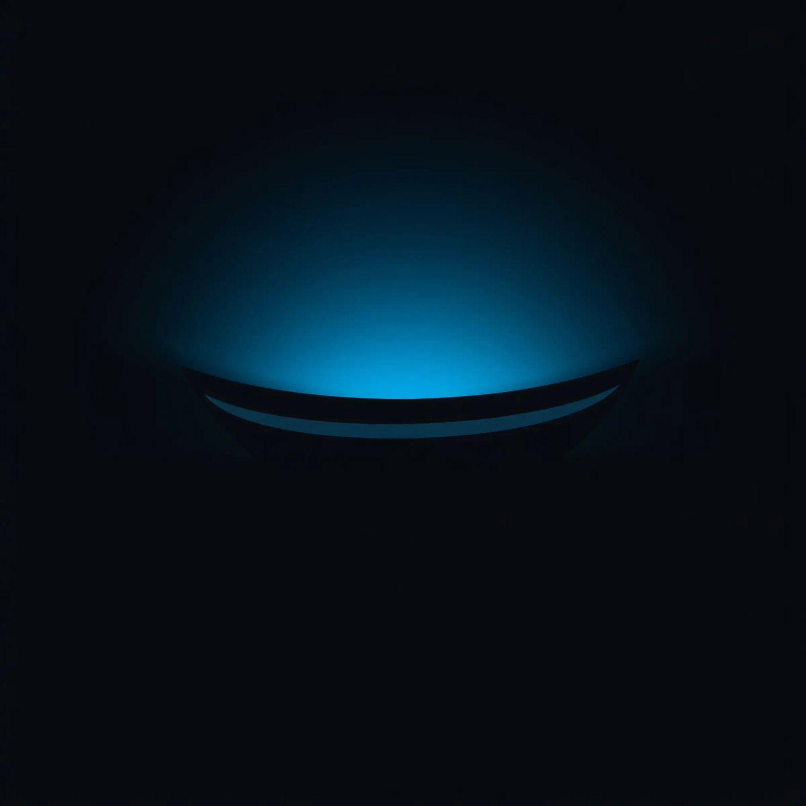 Subtle blue glow illuminating a curved surface in a dark set poster by DesignDoodle