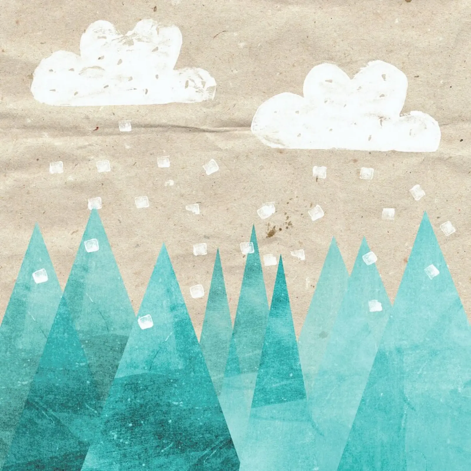 Türkise Berge poster con telaio in plastica da Mia Nissen