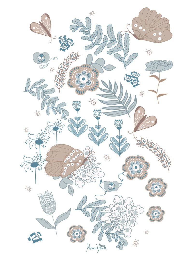 Busy life in the fields pellicola backlit da Mandalla Pattern